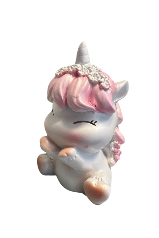 Unikornis dekoráció ülő rózsaszín