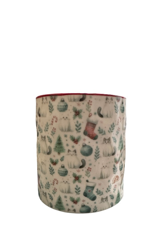 Bögre karácsonyi cicás