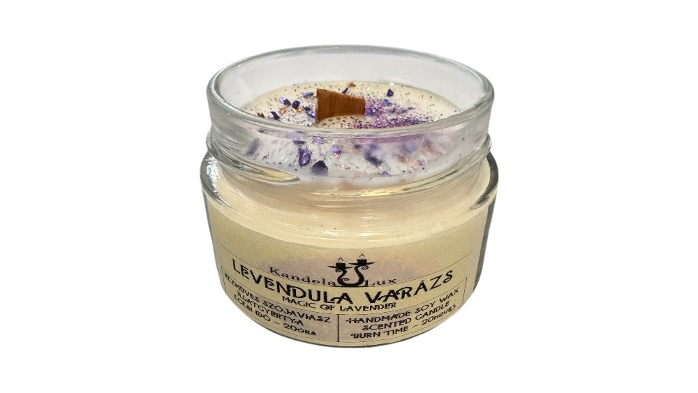 KandelaLux illatgyertya Levendula varázs 25 órás Lapos üveges