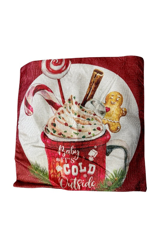 Párnahuzat karácsonyi forrócsokis