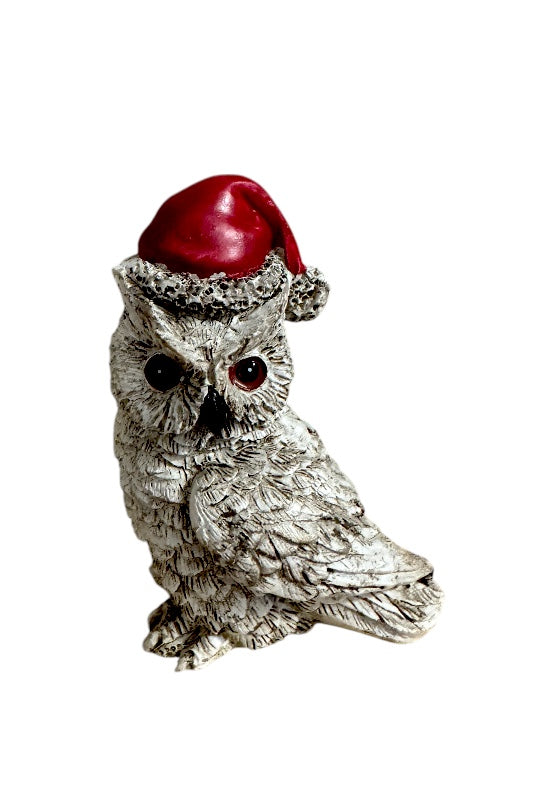 Bagoly karácsonyi sapkával