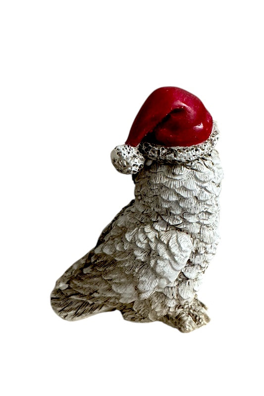 Bagoly karácsonyi sapkával