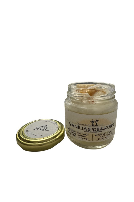 KandelaLux illatgyertya Vaníliás desszert 20 órás kis csupor