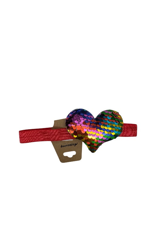 Masni Kids elasztikus gyerek hajpánt flitteres szívvel