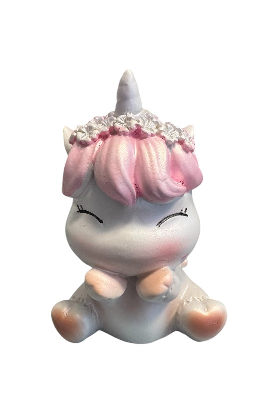 Unikornis dekoráció ülő rózsaszín