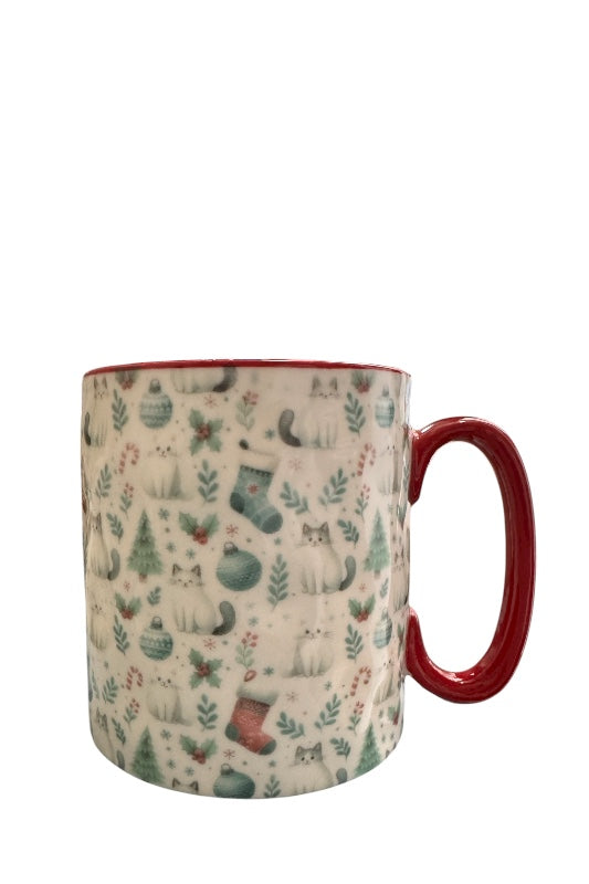 Bögre karácsonyi cicás