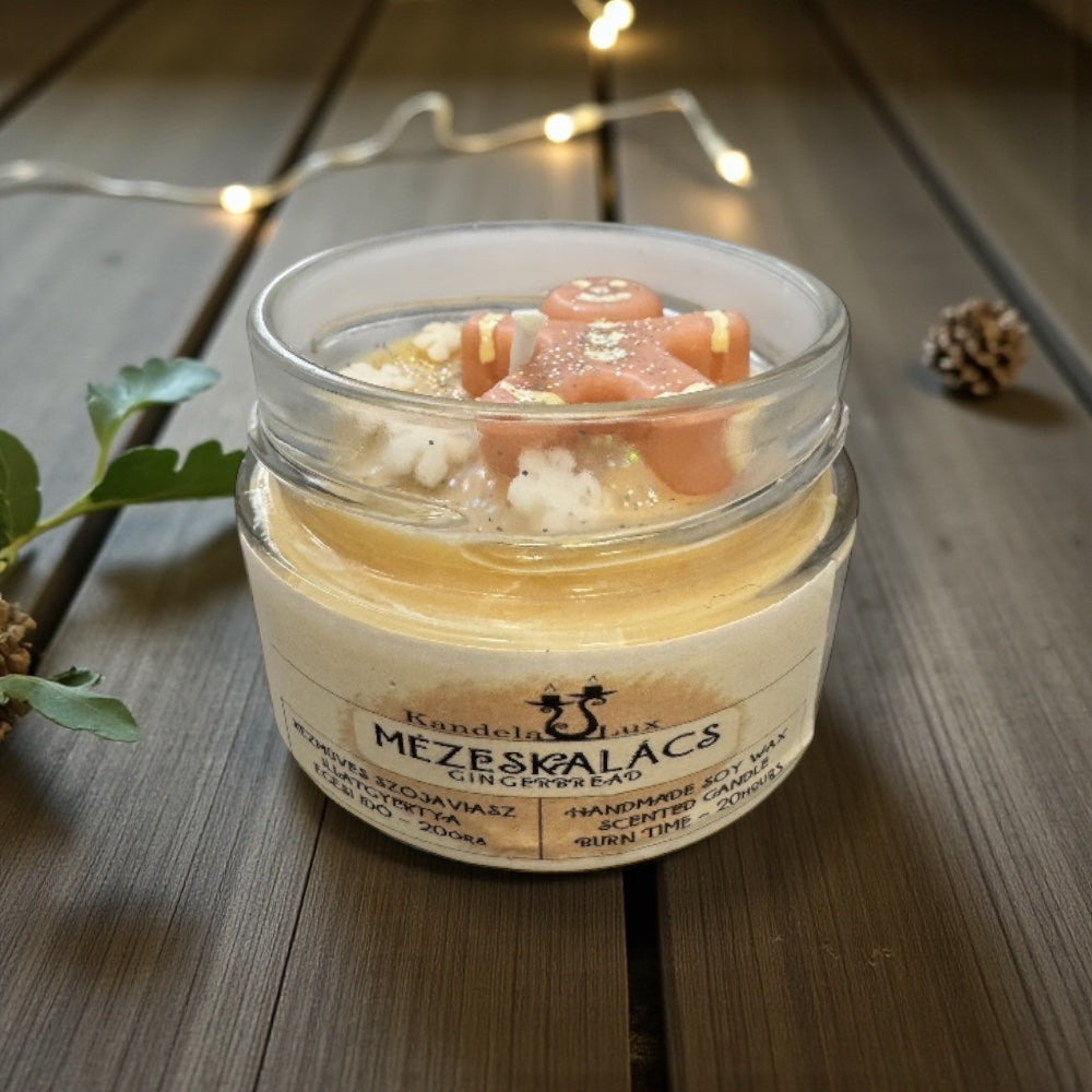 KandelaLux illatgyertya Mézeskalács 25 órás Lapos üveges