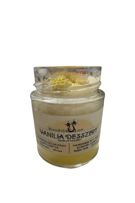 KandelaLux illatgyertya Vanília desszert 25 órás nagy csupor