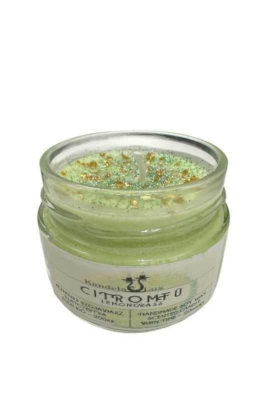 KandelaLux illatgyertya Citromfű 25 órás Lapos üveges