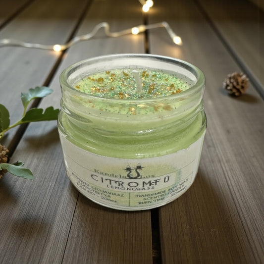 KandelaLux illatgyertya Citromfű 25 órás Lapos üveges