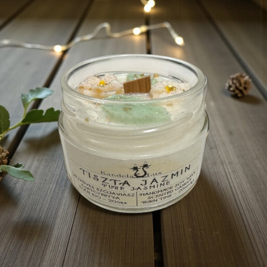 KandelaLux illatgyertya Tiszta jázmin Lapos üveges