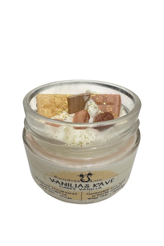 KandelaLux illatgyertya Vaníliás kávé 25 órás Lapos üveges