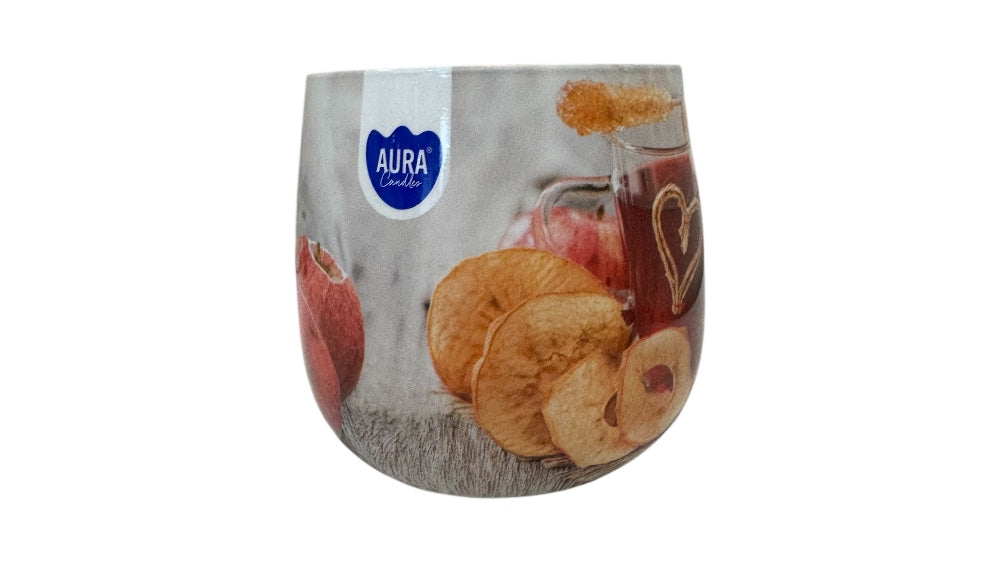 Aura illatgyertya almás-fahéjas