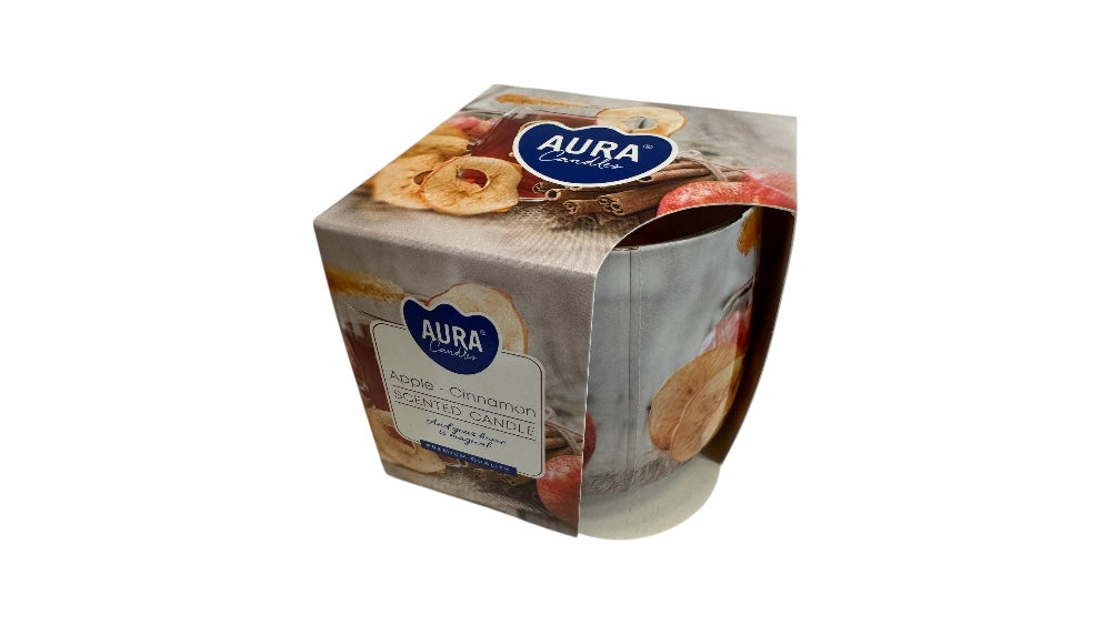 Aura illatgyertya almás-fahéjas