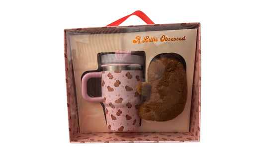 Kapibara ajándék szett ivópohár + plüss charm